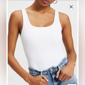 Good American Modern Tank Thong Bodysuit White Size Small